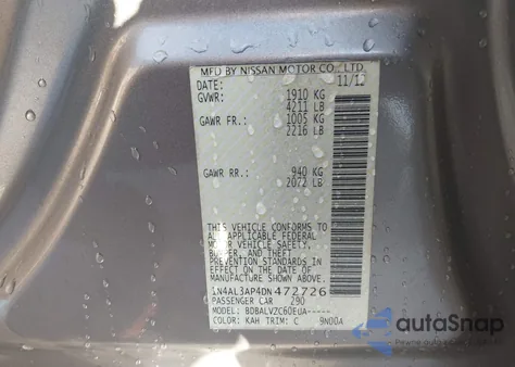 2013 Nissan Altima 2.5 Sl z USA, uszkodzony, nr VIN 1N4AL3AP4DN472726